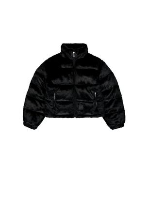 Alpha Industries Alpha Industries Womens Fur Puffer Winter Jacket Women - Black - Size Medium