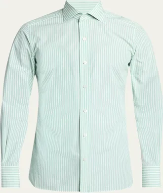 Tom Ford Mens Cotton Pinstripe Slim-Fit Dress Shirt