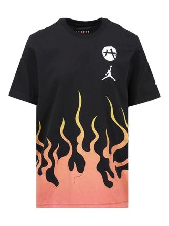 Nike Jordan x Rui Hachimura flame-print logo T-shirt - Black