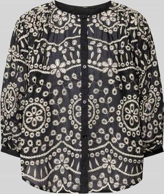 Lanius Lanius Relaxed Fit Bluse mit 3/4-Arm in Black, Gr&ouml;&szlig;e 34