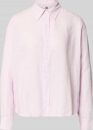Tommy Hilfiger Oversize Bluse aus reinem Leinen in Rosa, Gr&ouml;&szlig;e XL