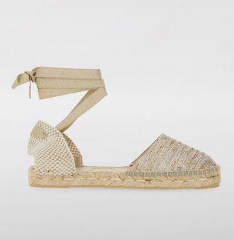 Maneb&igrave; Espadrillas in canvas di cotone e lam&egrave;