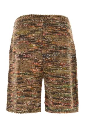 Alanui Mens Grunge Beat Bermuda Shorts Multicolor Virgin Wool Acrylic Bermudas