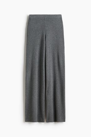 H&M Weite Hose aus Rippstrick - Grau