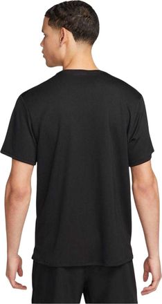 Nike Heren T-shirt Miler met Swoosh en reflecterende details (Zwart)