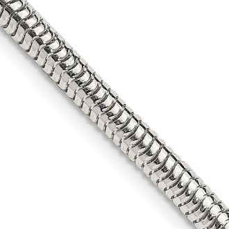 Diamond2Deal Sterling Silver 4mm Round Snake Chain Necklace