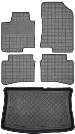 OEM Hyundai I20 Ii Gb Hatchback (5 Puertas) De Diciembre De 2014 A Julio De 2020. Juego: Alfombrillas De Goma Para Coche + Alfombrilla Para Maletero