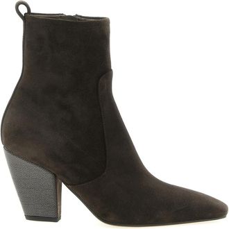 Brunello Cucinelli Brown Solid Pointed Toe Boots