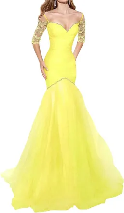 Tarik Ediz Mermaid Evening Gown In Yellow