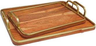 Be Home Mariposa Tray - Set of 2 in Natural at Nordstrom