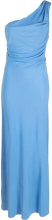 Alberta Ferretti one-shoulder long dress - women - Viscose - 46 - Blue