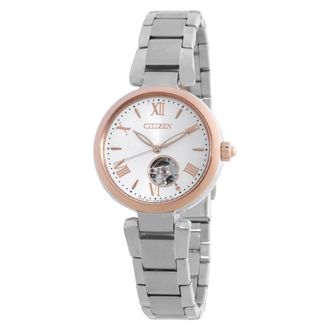 Citizen Automatic White Open Heart Dial Ladies Watch PR1054-67A
