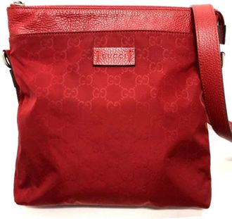 Gucci Pre-owned Canvas gucci-bags - Dames - Vintage Schoudertas - Rood - ONE Size - Vintage