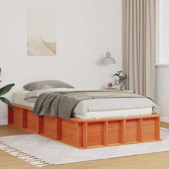 vidaXL Estructura De Cama Marr&oacute;n Cera 80 X 200 Cm Madera Vidaxl