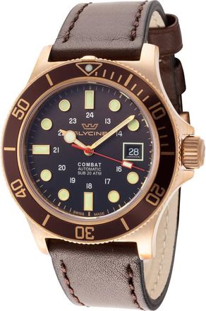 Glycine Combat Sub 42 Bronze Brown Dial Mens Watch GL0375