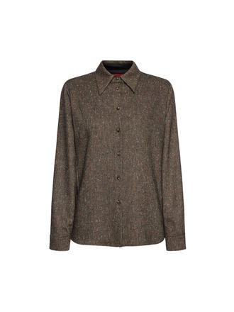 Elena Miro Wool-Blend Tweed Shirt