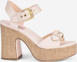 AGL Sista Buckles Platform Sandal in Milky at Nordstrom, Size 37.5