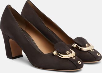 Ferragamo Gancini suede pumps
