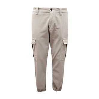 Eleventy Slim-fit Trousers, male, Gray, Size: W32 Cargo Velvet Trousers