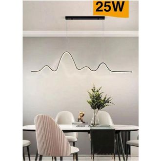 Trade Shop TrAdE Shop Traesio - Lampadario Sospensione Led 25w Moderno Onda Sfalsata Luce 4000k 6500k 3000k B73n - -Bianco Naturale