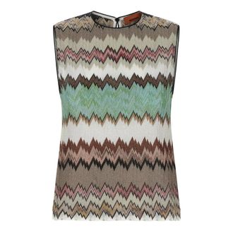 Missoni Sleeveless Tops, female, Multicolor, Size: S Zigzag Lam&eacute; Top