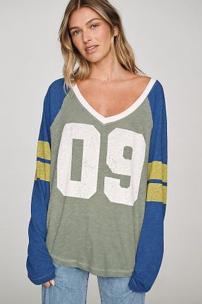Pilcro 100% Cotton Long-Sleeve Varsity Shirt Top