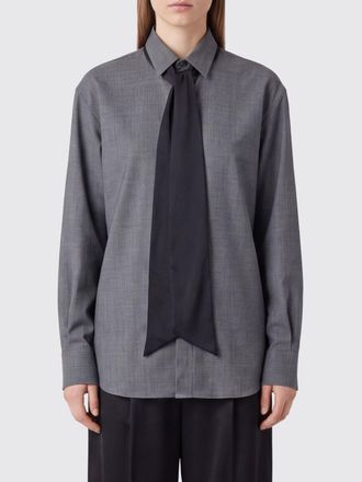 sacai Camicia in misto lana con collo a fusciacca e vestibilit&agrave; relaxed