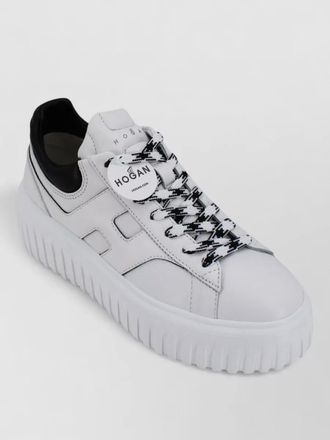 Hogan leather platform sneakers contrast heel tab