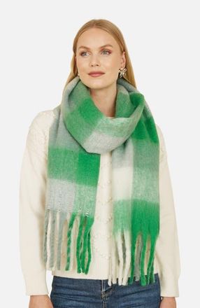 Yumi Check Soft Tassel Scarf in Multi at Nordstrom