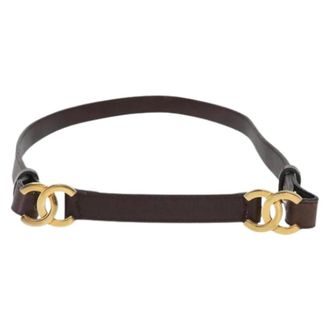 Chanel Pre-owned Vintage Leather Belt - female - Chanel Vintage - Vintage Belts - Brown - ONE SIZE - Pre-owned