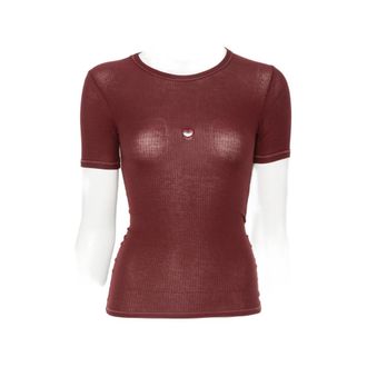 BASERANGE Heart-cutout Ribbed T-shirt