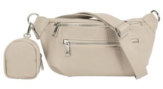 Samantha Look G&uuml;rteltasche SAMANTHA LOOK, Damen, Gr. B/H/T: 27cm x 16cm x 5cm onesize, beige, Leder, leicht gl&auml;nzend, unifarben, Taschen G&uuml;rteltasche, echt Leder, M
