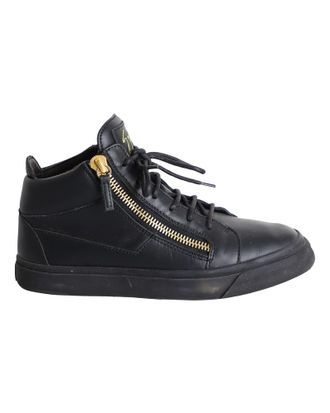 Giuseppe Zanotti Giuseppe Zanotti Pre-owned Womens Frankie High-Top Sneakers in Black Leather Leather (archived) - Size UK 5.5