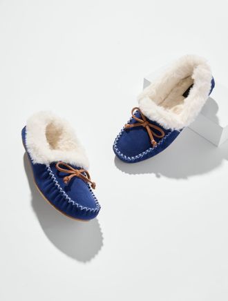 Talbots Ruby Suede Moccasins Shoes - Midnight Sail - 11M Talbots