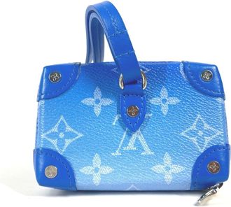 Louis Vuitton Blue White Leather Coin Purse/Coin Case (Pre-Owned)