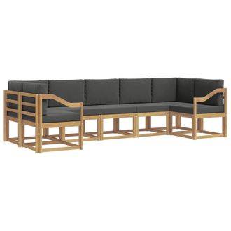 vidaXL Conjunto De Sof&aacute;s De Exterior 7 Pcs Blanco Y Antracita Vidaxl