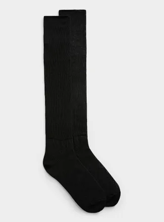 Simons Womens Solid ribbed Knee-High Socks