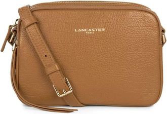 Lancaster Ritssluiting Schoudertas Dune Kameel - Dames - Schoudertassen - Bruin - ONE Size - Leer - Tassen
