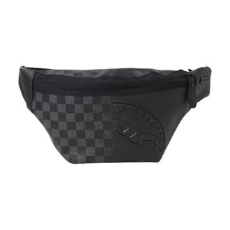 Sprayground Belt Bags, male, Black, Size: ONE SIZE Checkered Shark Belt Bag
