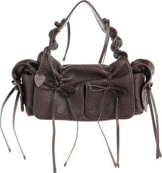 Acne Studios Multipocket Big Grainy Leather Shoulder Bag in Chocolate Brown at Nordstrom