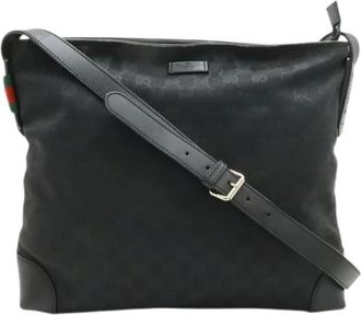 Gucci Pre-owned GG Canvas Schoudertas - Dames - Vintage Schoudertas - Zwart - ONE Size - Leer - Vintage