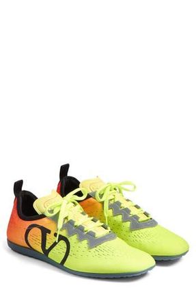 Valentino Garavani Chromathon Ombr&eacute; Sneaker in Lime/Orange Fluo at Nordstrom Rack, Size 10Us / 43Eu
