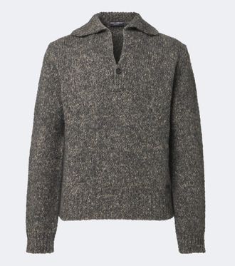 Dolce & Gabbana Wool, alpaca, and linen polo sweater