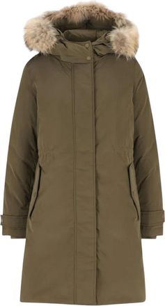 Woolrich Grace Fur Parka - Dames - Parka Jassen - Groen - XS - Leer - Jassen