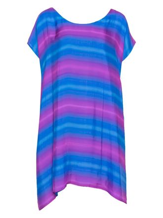 Emporio Armani striped silk tunic - women - Silk - L - Blue