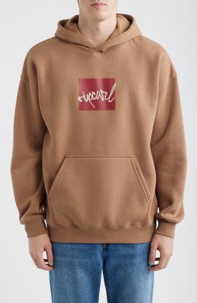 Rip Curl Rip Script Icon Graphic Hoodie in Mocha at Nordstrom, Size Xx-Large