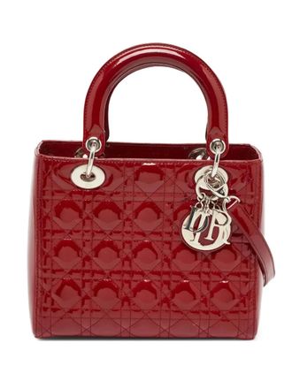 Dior Lady Dior tote bag - women - Patent Leather - One Size - Red