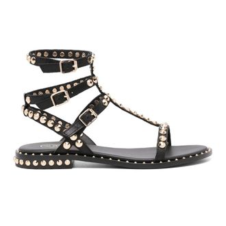 Ash Flat Sandals, female, Black, Size: 11 US Play Studded Flat Sandal