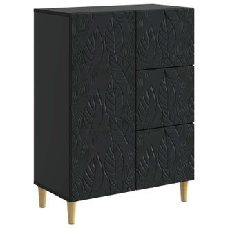 vidaXL Aparador Negro 66 X 34,5 X 90 Cm Madera De Ingenier&iacute;a Vidaxl