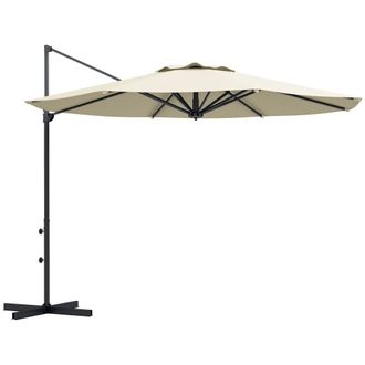 OUTSUNNY Sombrilla de jard&iacute;n 294x294x242 cm crema